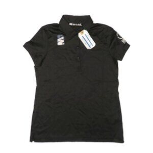 Travis Mathew Womens Polo Shirt Small Black Short Sleeve‎ New Pima Cotton Poly